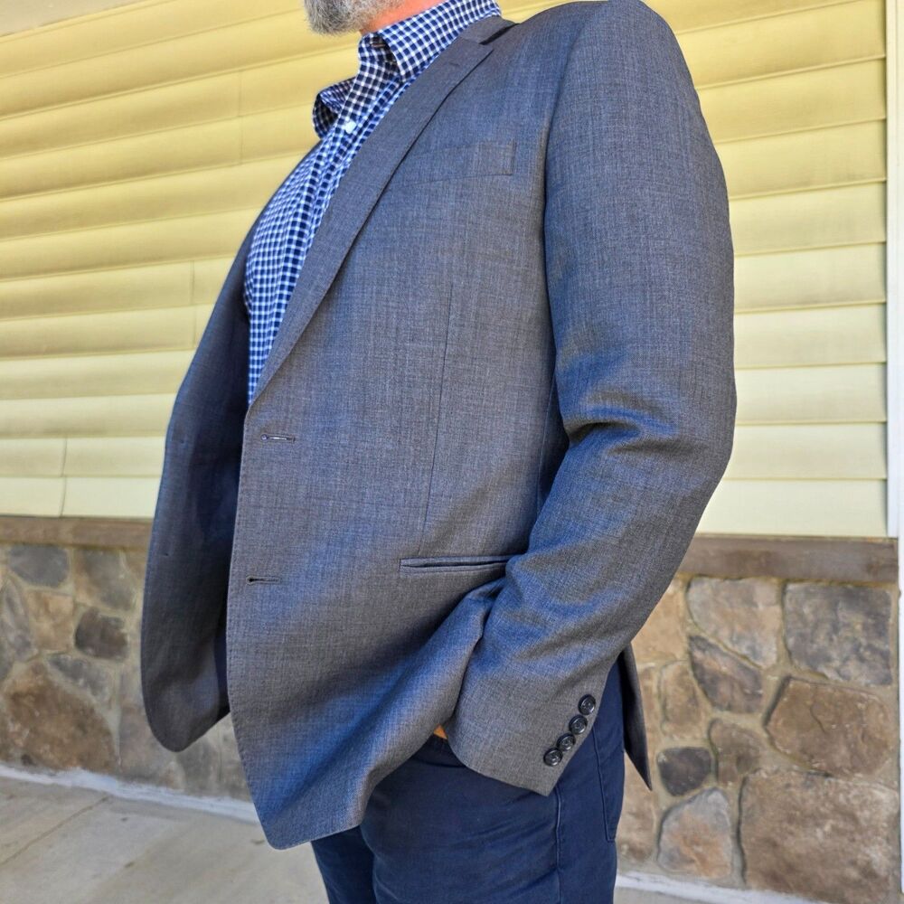 J. Crew Ludlow Classic Fit Sz 42R Suit Jacket Grey Tollegno 1900 Italian Wool